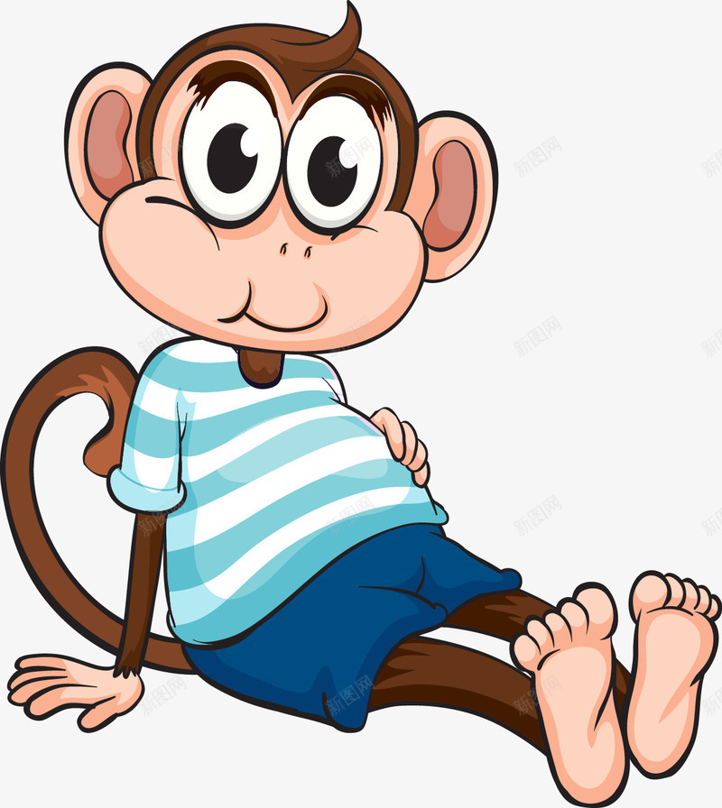 卡通猴宝宝玩耍png免抠素材_新图网 https://ixintu.com 动物 卡通猴 猴子 猴宝宝 野生动物