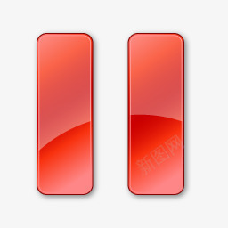 红色的暂停按钮图标图标