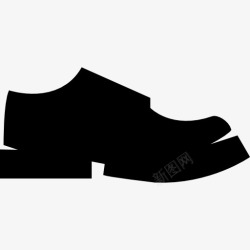 男凉皮鞋黑人男性的鞋侧面剪影图标高清图片