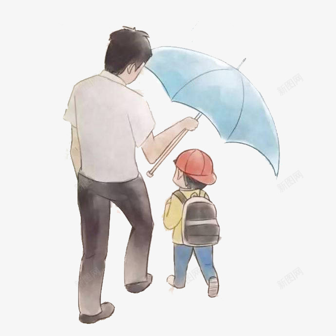 温暖父亲与孩子png免抠素材_新图网 https://ixintu.com 孩子 温暖 父亲 雨伞