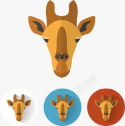 长颈鹿头像矢量图素材
