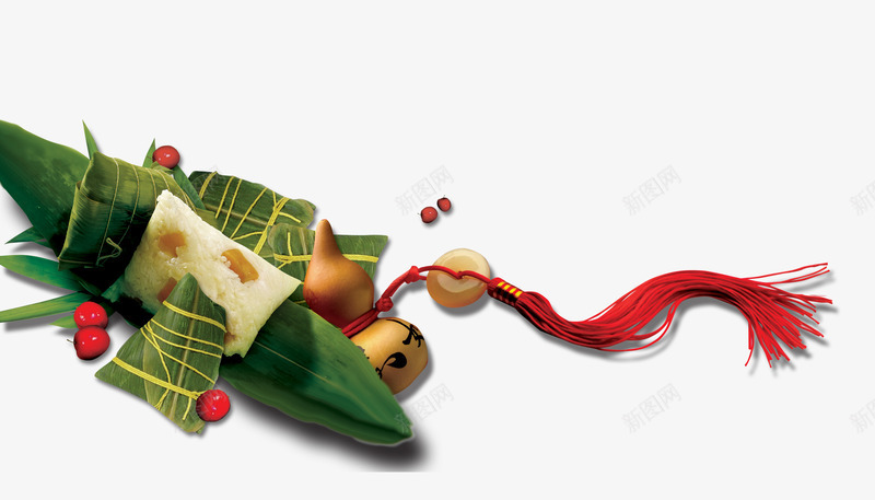 粽子png免抠素材_新图网 https://ixintu.com 挂葫芦 端午习俗 端午节 粽子 糯米食品 美食 肉粽 葫芦 食物