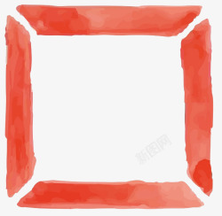 中空正方形红色方框图标高清图片