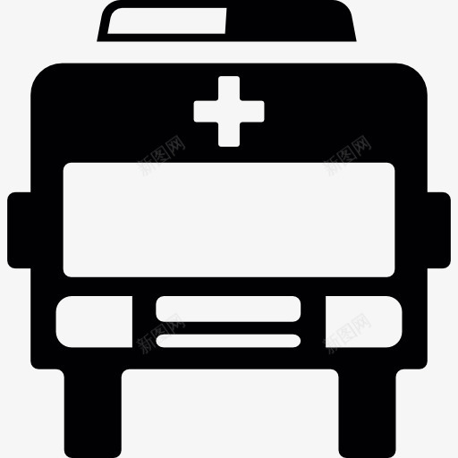正面的救护车图标png_新图网 https://ixintu.com 保健 医疗 医院 安全 急救 汽车 运输