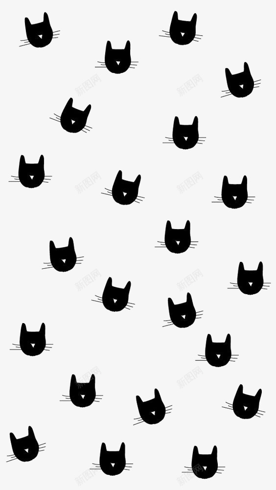 猫咪背景png免抠素材_新图网 https://ixintu.com 卡通 小猫背景 手绘 猫咪头像 黑色猫咪