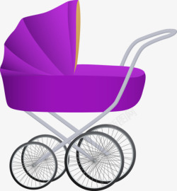 紫色可爱婴儿推车车轮素材
