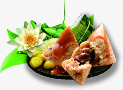 养生美食粽子食物端午素材