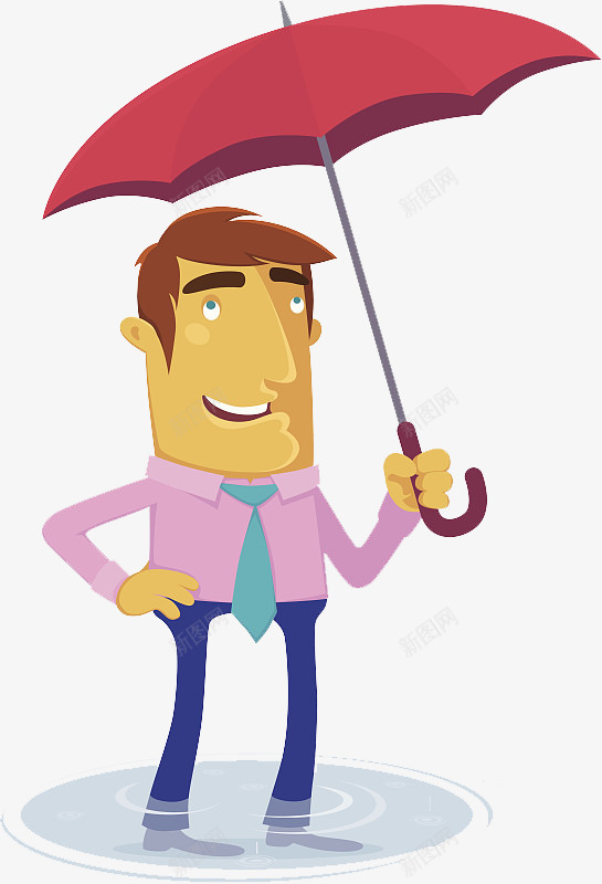 雨中的男人等待png免抠素材_新图网 https://ixintu.com 下雨 回家 接孩子 撑着雨伞的男人 等待 等待中 红色 雨水