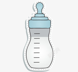 卡通婴儿奶瓶矢量图素材