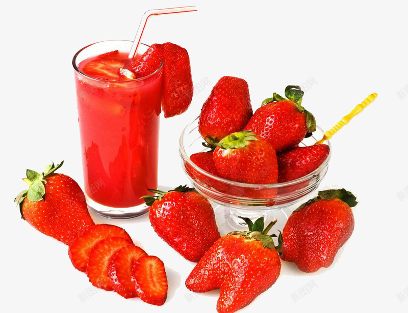 草莓水果汁png免抠素材_新图网 https://ixintu.com 果汁 果蔬汁 草莓 饮料