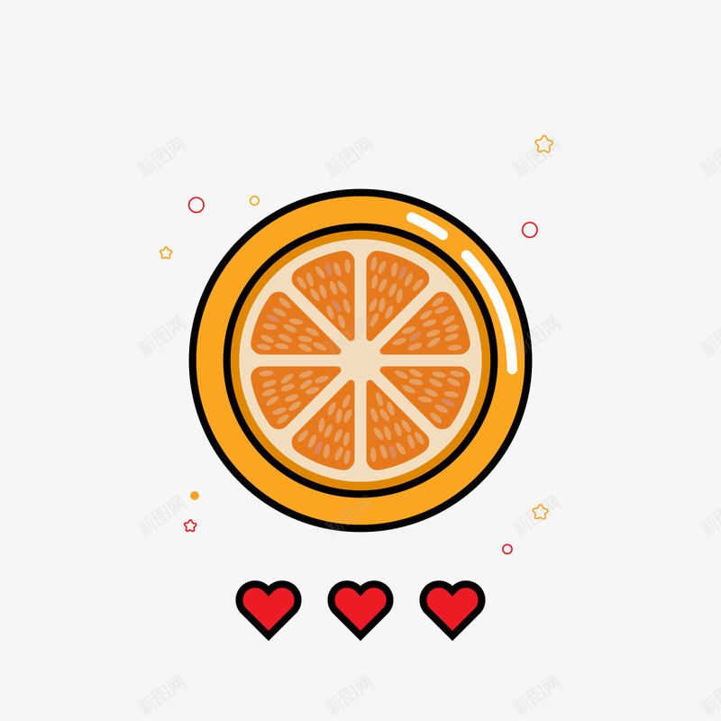 卡通柠檬片png免抠素材_新图网 https://ixintu.com 心形 柠檬片 橘子 气泡 装饰图案