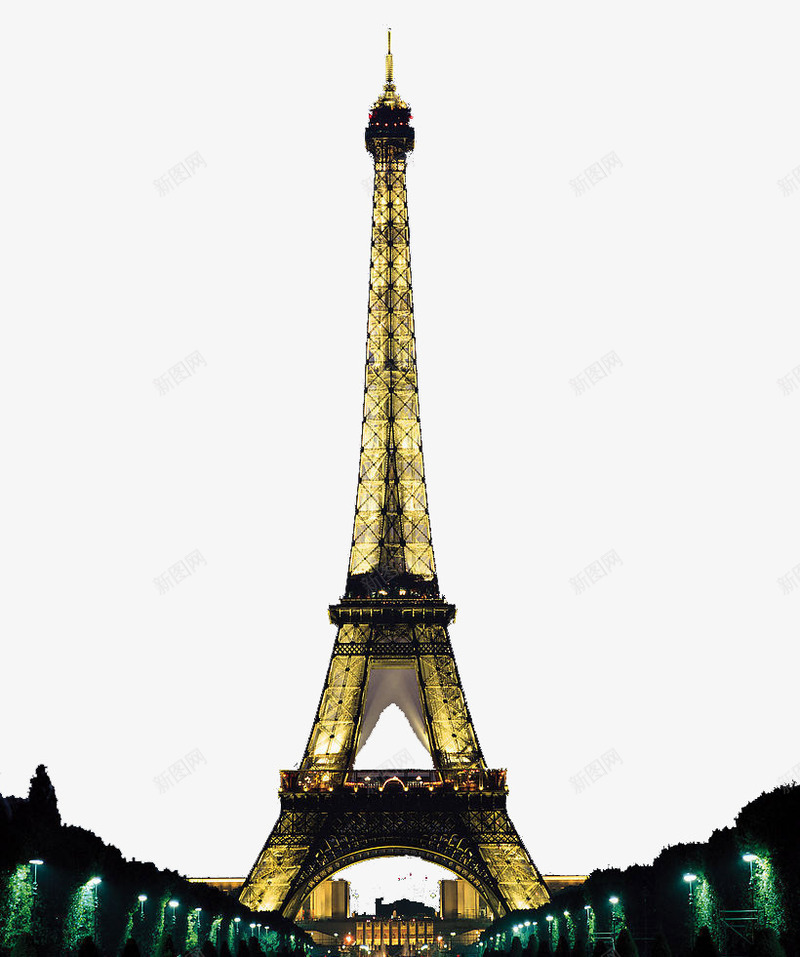 巴黎夜景埃菲尔铁psd免抠素材_新图网 https://ixintu.com 各地名著 旅游风景照片 著名建筑
