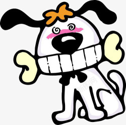 坑骨头狗狗海报卡通可爱小动物装饰动物头像高清图片