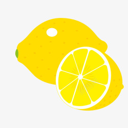 黄色的卡通柠檬水果素材