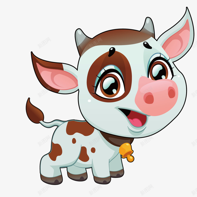 斑点奶牛png免抠素材_新图网 https://ixintu.com 儿童 卡通 奶牛宝宝 装饰