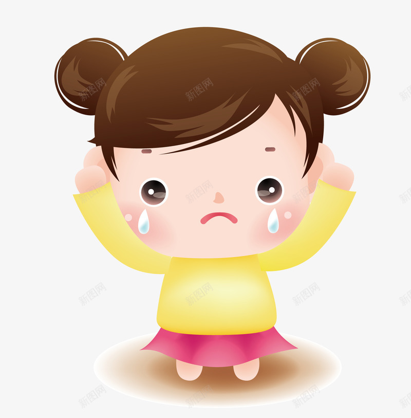流泪的女孩矢量图ai免抠素材_新图网 https://ixintu.com 卡通 可爱 哭 女孩 孩子哭 流泪 矢量素材 矢量图