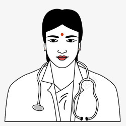 印度女医生卡通素材
