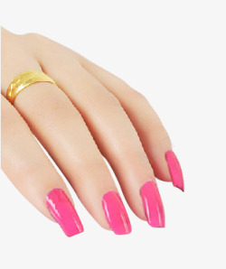 粉色指甲油的指甲素材