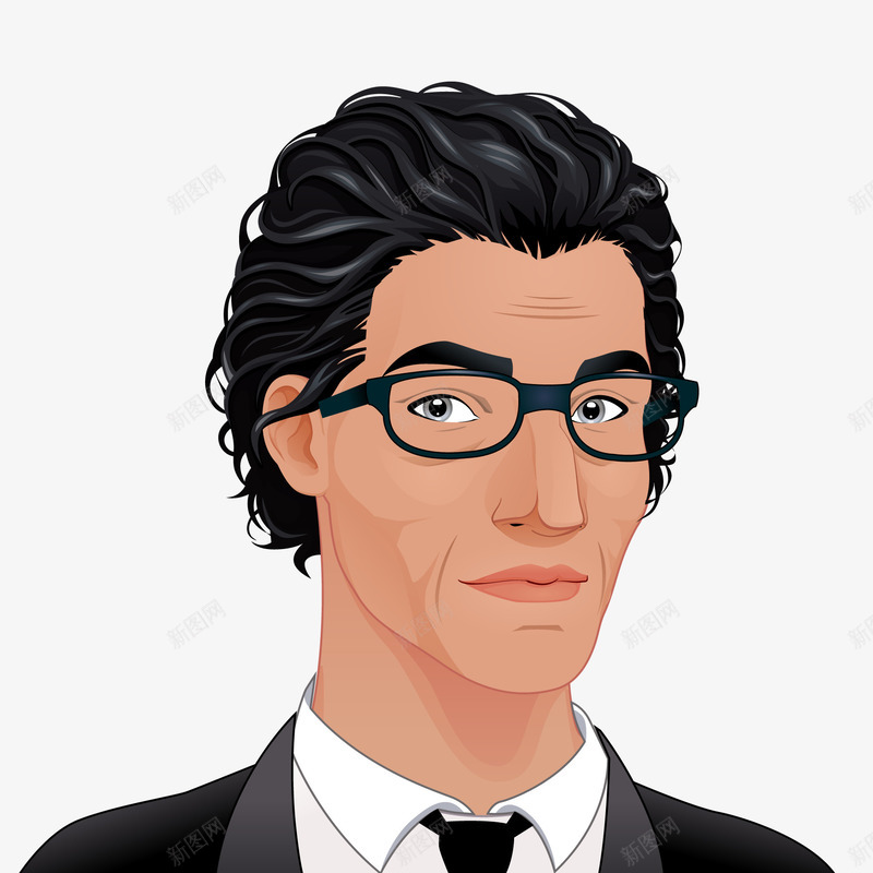 商务男性的头像png免抠素材_新图网 https://ixintu.com 人物设计 商务人士 头像设计 男性 白领头像 眼镜