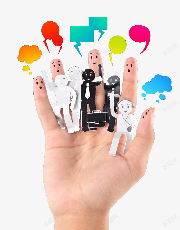 人形剪纸与手指对话框交流png免抠素材_新图网 https://ixintu.com 交流 人形剪纸 免费创意图片素材 创意设计 对话框 手指