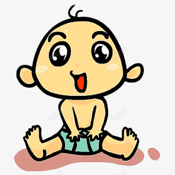 卡通坐着的微笑宝宝png免抠素材_新图网 https://ixintu.com 卡通 可爱 宝宝 宝宝微笑 宝宝笑 母婴 萌宝