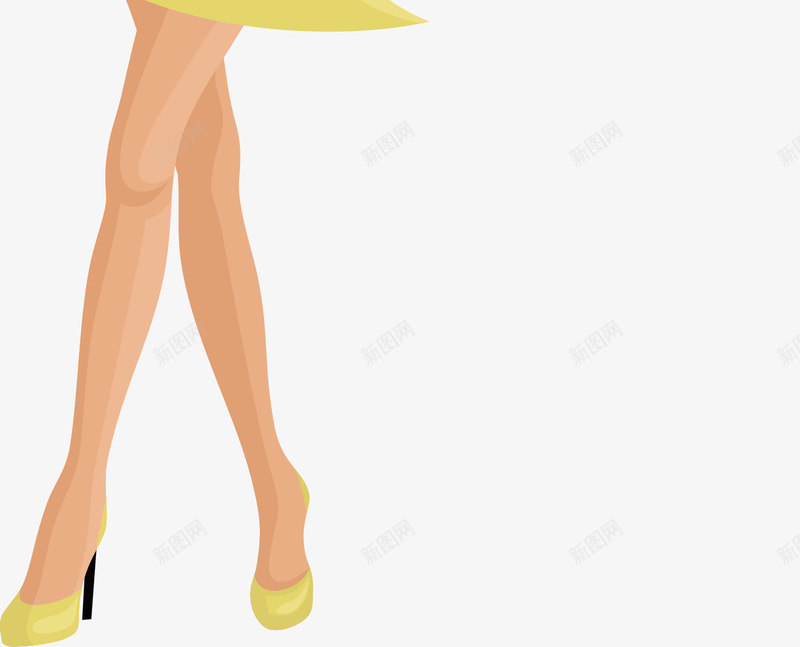 商场购物图标png_新图网 https://ixintu.com 卡通女孩 商场购物 彩色底纹 扁平化 矢量图标 黄色裙子