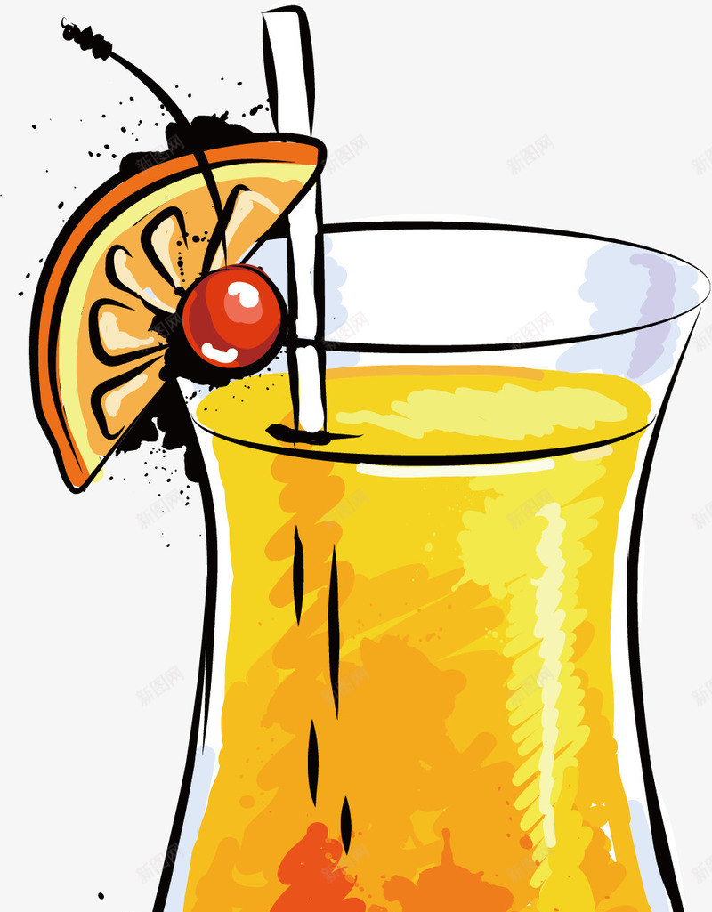 手绘线条绘画一杯柠檬汁png免抠素材_新图网 https://ixintu.com 一杯 手绘 柠檬汁 线条 绘画