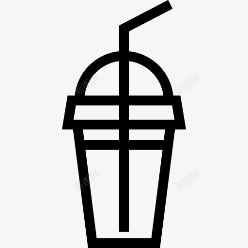 苏打水在塑料杯和Straw图标png_新图网 https://ixintu.com 夏天 汽水 清爽 食品 饮料