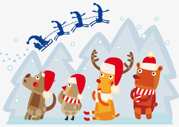 节日气氛圣诞老人png免抠素材_新图网 https://ixintu.com 圣诞老人 装饰插画