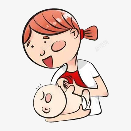 卡通宝宝吃母乳png免抠素材_新图网 https://ixintu.com 亲子 卡通 吃奶 喂奶 宝宝 宝宝吃奶 母乳 母婴