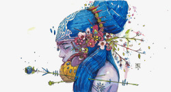 唯美人头素材