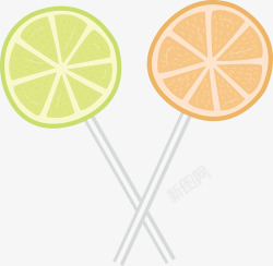 柠檬棒棒糖交叉的柠檬棒棒糖矢量图高清图片