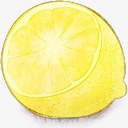 手绘亮黄色柠檬素材