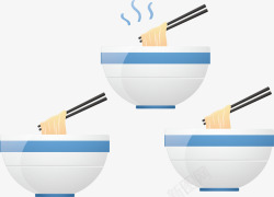 米饭金碗青花瓷碗扁平饭碗高清图片