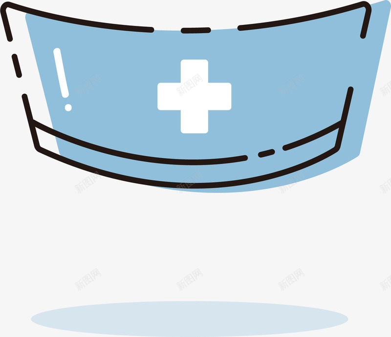 蓝色护士帽矢量图ai免抠素材_新图网 https://ixintu.com 创意 医院 帽子 护士 护士帽 蓝色 设计 矢量图