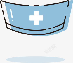 蓝色护士帽矢量图素材