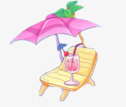 夏天沙滩椅卡通素材