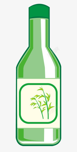 深绿色盖子一瓶绿色的饮料矢量图高清图片