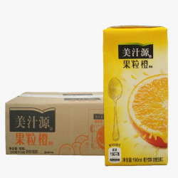 一箱水果盒装美汁源果粒橙高清图片