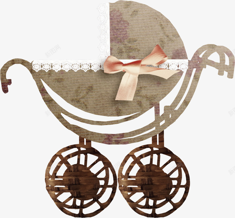 剪纸手工艺婴儿车png免抠素材_新图网 https://ixintu.com 剪纸 婴儿车 艺术品 贴纸