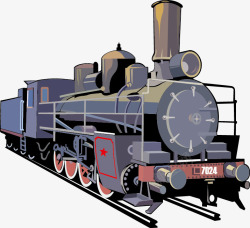老式蒸汽火车矢量图素材