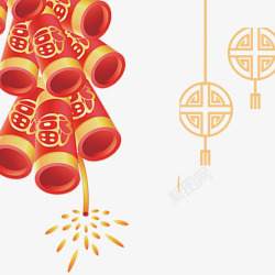 春节海报装饰鞭炮素材