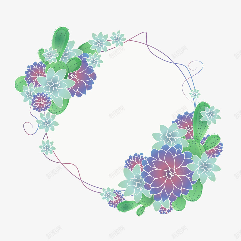 多肉装饰png免抠素材_新图网 https://ixintu.com 植物 绿色 肉桂 花卉