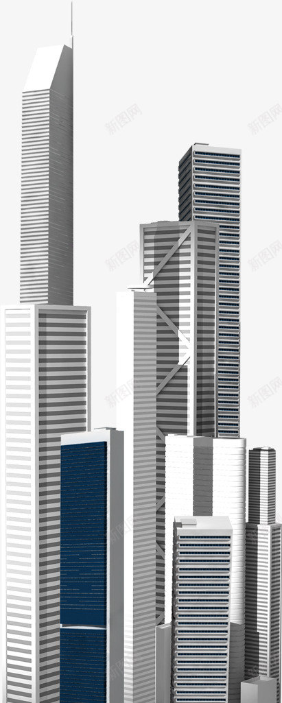 现代高楼大厦png免抠素材_新图网 https://ixintu.com 建筑 房子 现代 科技 设计 高楼