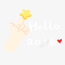 卡通手指hello2016素材