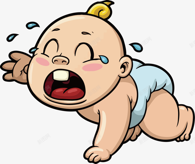 卡通在爬行哭闹的婴儿png免抠素材_新图网 https://ixintu.com AI 卡通 哭闹 婴儿 婴儿哭 婴儿啼哭 爬行