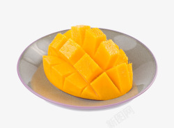 多汁的芒果芒果果肉盘子摄影高清图片