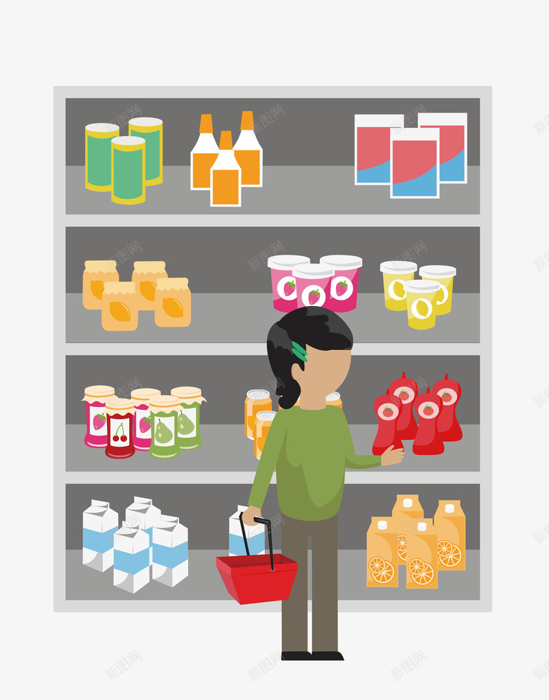 超级市场购物图标png_新图网 https://ixintu.com 卡通手绘 商超 图案图标 超市 超市购物 超级市场