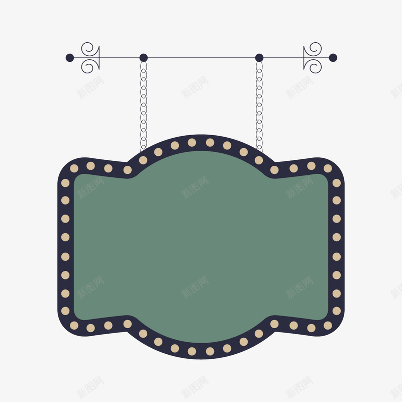 绿色店招png免抠素材_新图网 https://ixintu.com 招牌 灯光 灯牌 牌子 金属