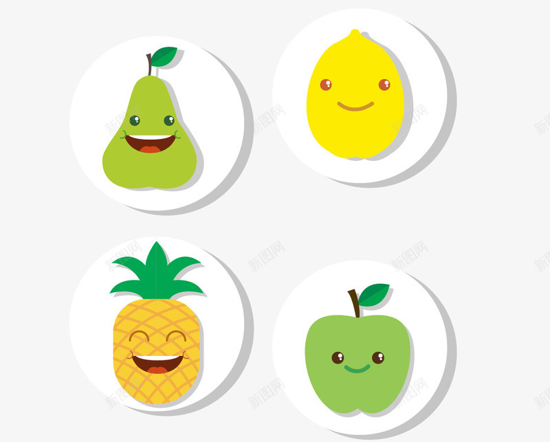 食物水果盘矢量图ai免抠素材_新图网 https://ixintu.com 柠檬 水果盘 苹果 菠萝 食物 矢量图
